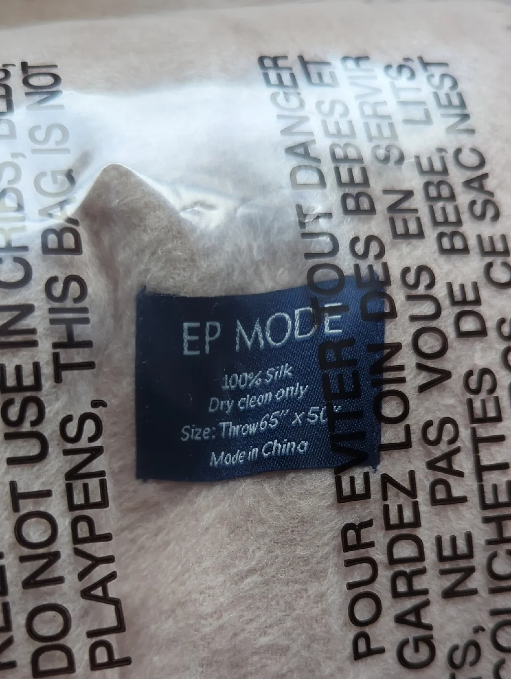 EP Mode Fringed Mulberry Silk Throw Blanket Sofa (Rugby Tan)lightweight 65x50